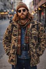 Vintage Best Endorsed By Jim Catfish Hunter Camouflage Coat Size M Made In USA