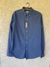 J. Crew Slim Secret Wash Organic Cotton Button Down Shirt Blue M BRAND NEW