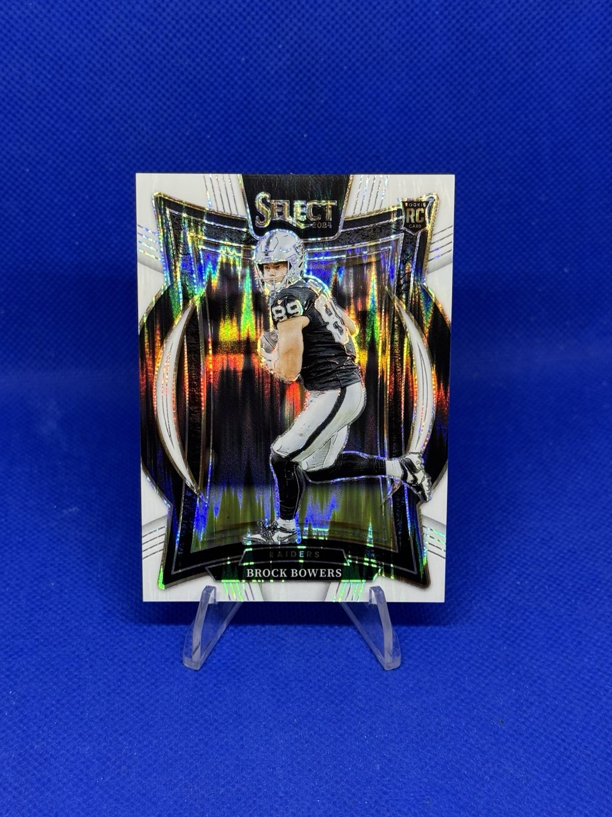 2024 Select - Concourse Level Brock Bowers White Prizm Shock /199 (RC) Raiders