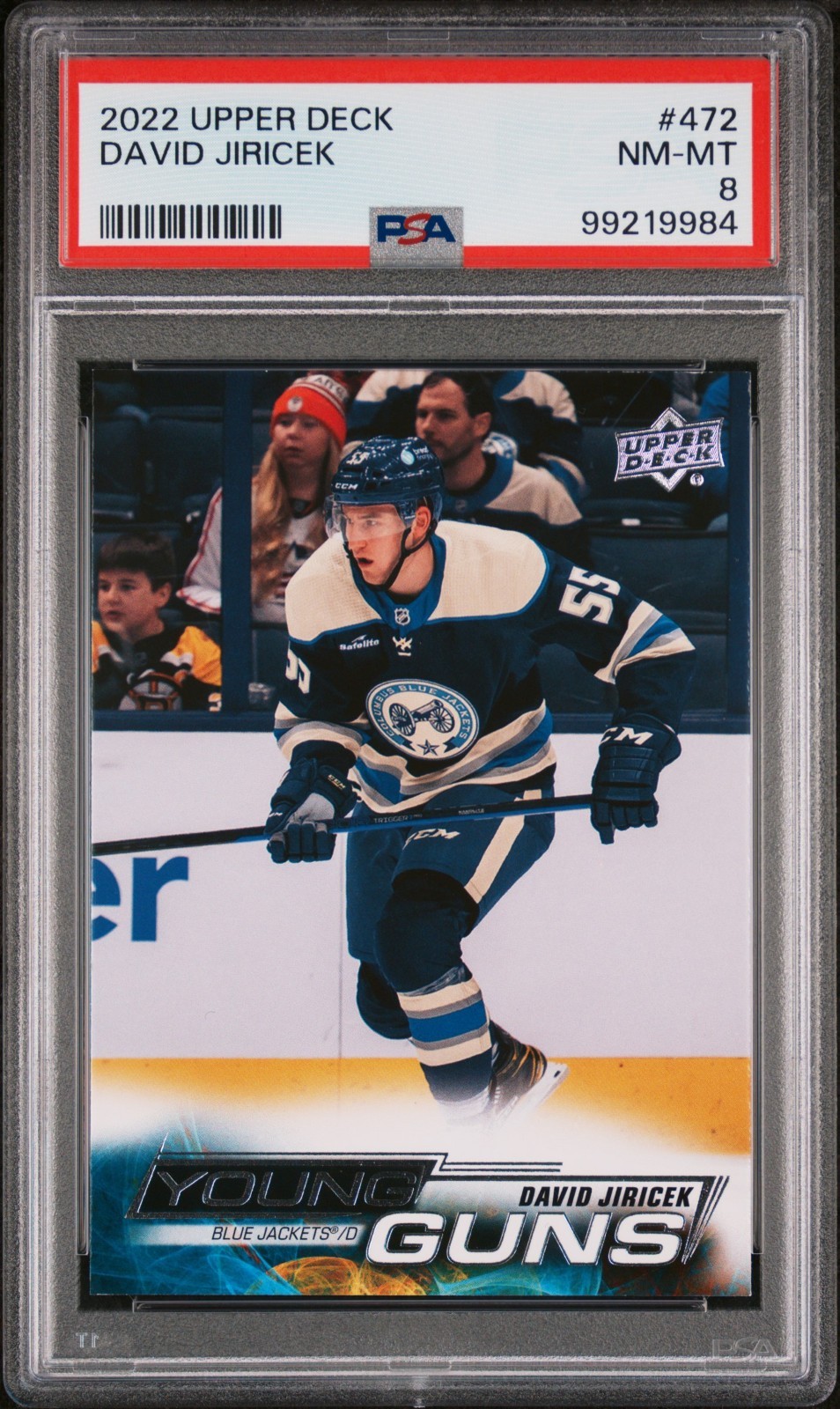 2022-23 Upper Deck Series 2 - Young Guns David Jiricek #472 (RC) PSA 8