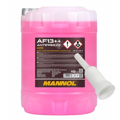Kühlerfrostschutz MANNOL AF13++ Antifreeze 10 Liter -40°C rot mit Ausgießer