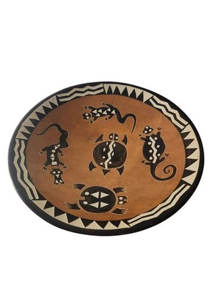 Handcrafted Terracotta Bowl With Tribal Animal Motif Design & Geometric READ