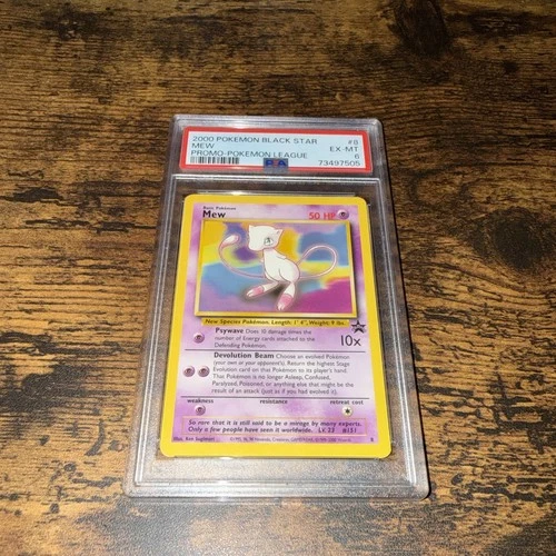 2000 POKEMON BLACK STAR PROMO-POKEMON LEAGUE MEW #8 - PSA 6 EX-MT! WOTC!