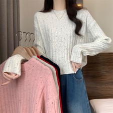 Sweet Womens Jumper Knitted Pullover Tops Winter Warm Loose Knitted Sweater