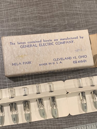 10 Piece GE 55C Telephone Miniature Slide Base Lamp Light Bulb 55V, .045-.06A - Picture 6 of 6
