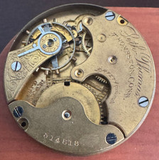 VINTAGE 18 SIZE SETH THOMAS HUNTING POCKET WATCH MOVEMENT GR. 34 KEEPING TIME