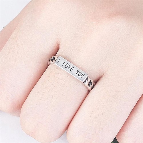 Jewellery High Quality Fashion Gift Vintage Ring Love Word Adjustable Womens - Bild 3 von 7