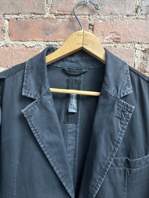 Transit Uomo Men's Jacket, Sz Large, Piece-Dyed Black Cotton Italy