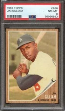 1962 TOPPS #486 JIM GILLIAM PSA 8 DODGERS *INVAJ2994