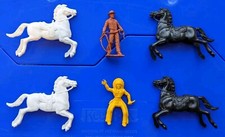 Vintage Western Plastic Indian Swivel Waist Cowboy Horses Lot Toys Collectables