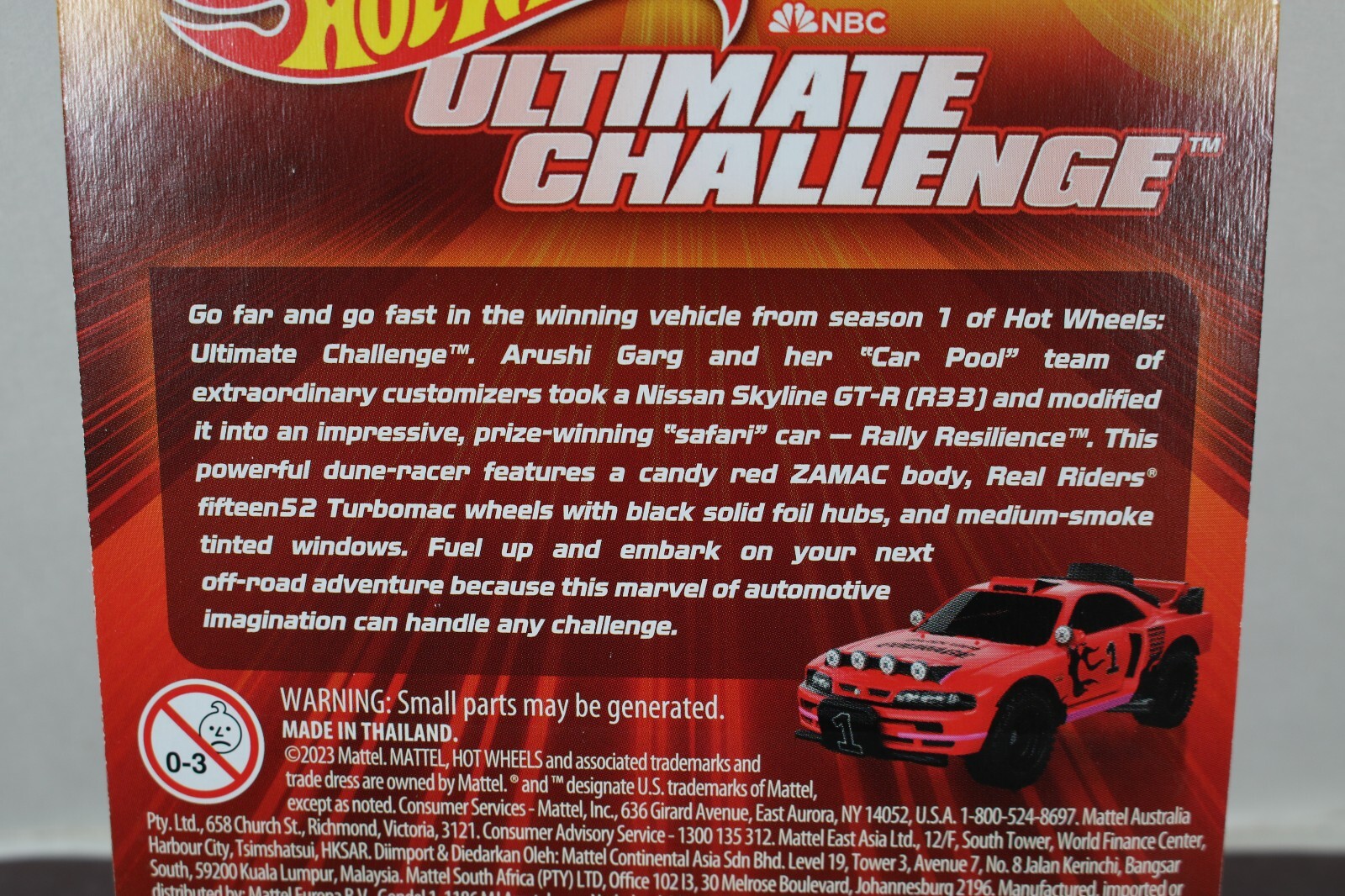 Hot Wheels Ultimate Challenge Rally Resilience Nissan Skyline R33 RLC On Hand