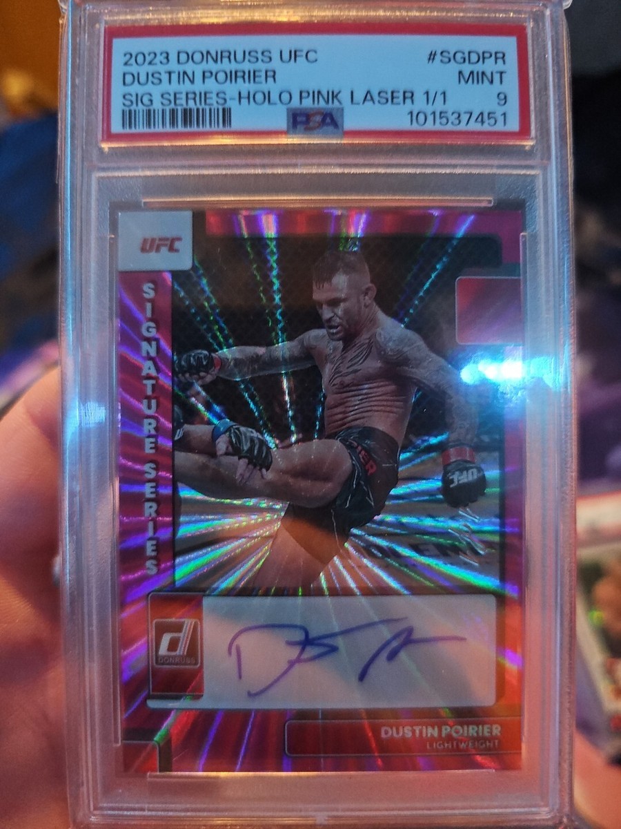 2023 Panini Donruss UFC Dustin Poirier Signature Holo Pink Laser 1