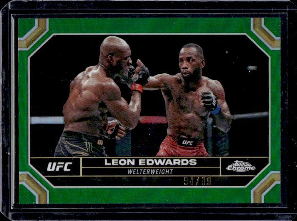 2024 Topps Chrome UFC Leon Edwards Green Refractor Parallel #94/99