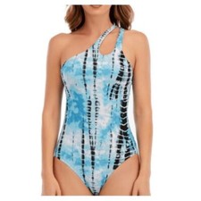 Lucky Brand Women's Multicolor Beach Wave Asymmetrical Swimsuit Medium NWT