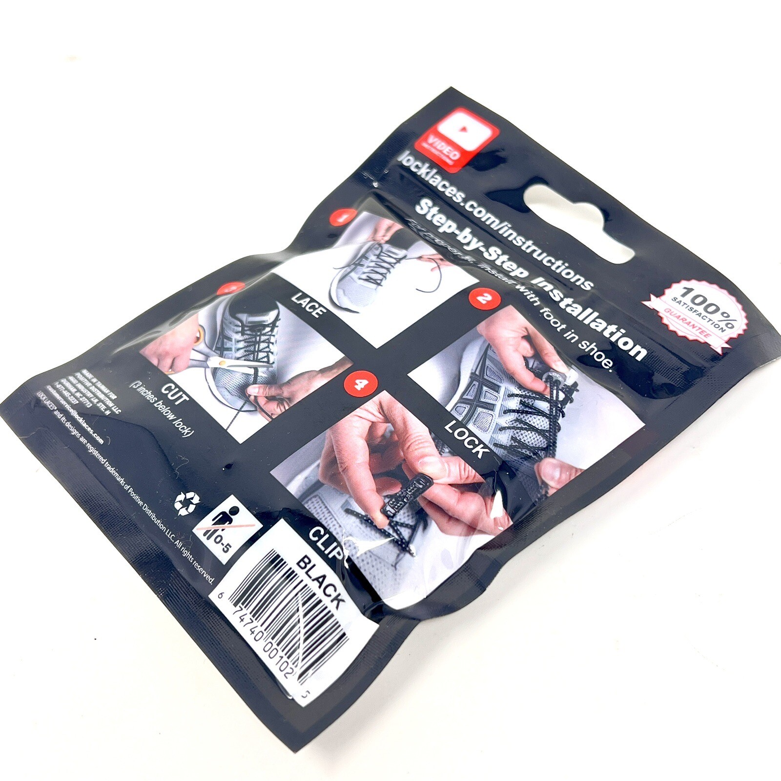 Lock Laces Original Elastic No-Tie Laces New Comfort One Size Water Resistant