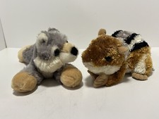Aurora Woodland Plushies Lot of 2 includes Chipmunk and Wolf Cub