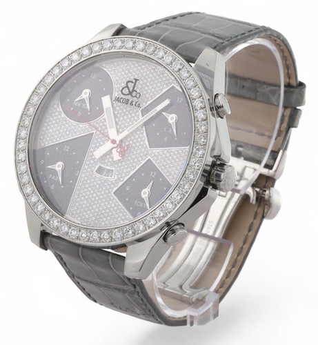 JACOB & CO. 5 Five Time Zone AUTOMATIC - Diamond Dial & 3ct Diamond Bezel - 47mm - Bild 3 von 24
