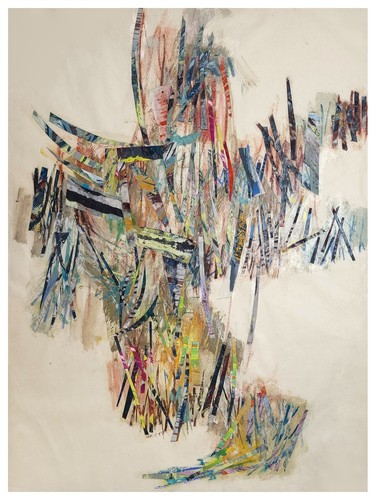 Signierte Original 1950er Jahre Mitte des Jahrhunderts moderne abstrakte expressionistische Collage
