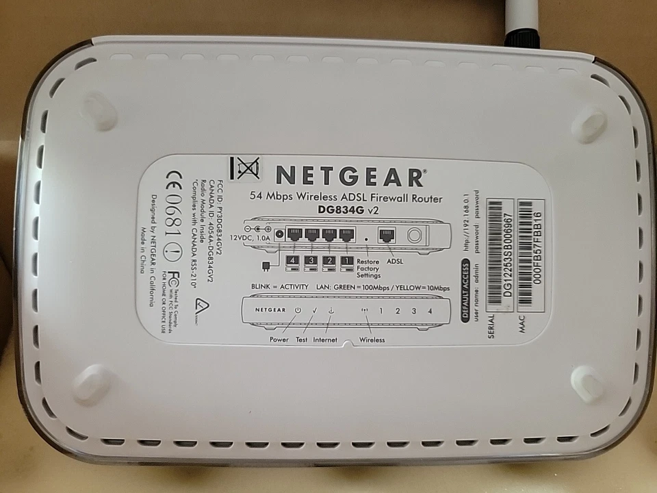 NETGEAR DG834G V2 Wireless-G Router with Built-in ADSL Modem  54 Mbps REFURBISH - Image 2 of 2