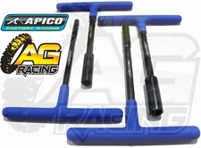 Apico Premium Black Blue T-Bar 4 Piece Set 6 8 10 12mm For KTM SX Motocross