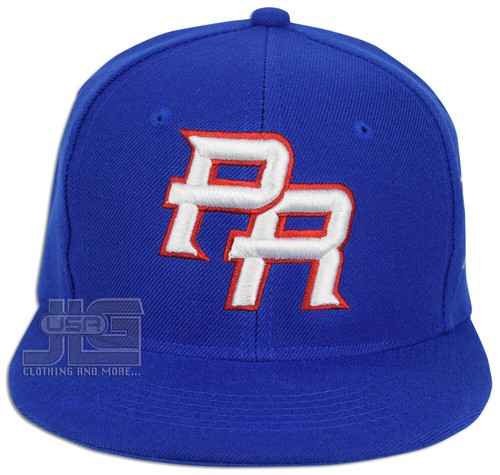 Puerto Rico Snap back Hat Flag 3D PR Flat Bill Rico Baseball Acrylic Cap NEW - Picture 39 of 73