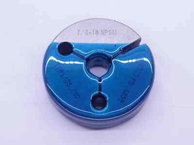 1/4 18 NPSM PIPE THREAD RING GAGE .25 .250 .2500 NO GO ONLY P.D. = .4859 2A