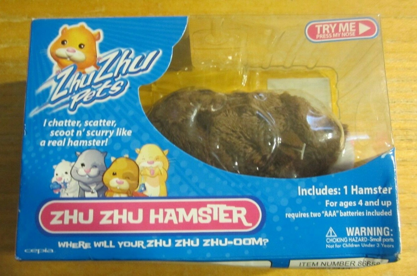 Zhu Zhu Pets Hamster 2008 Cepia Scoodles #86658 Brown and White New In Box NIB