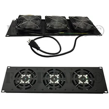3 Fan 19" Rack Mount Cooling Panel System DJ Rack Case Server Cabinet 3U 110V