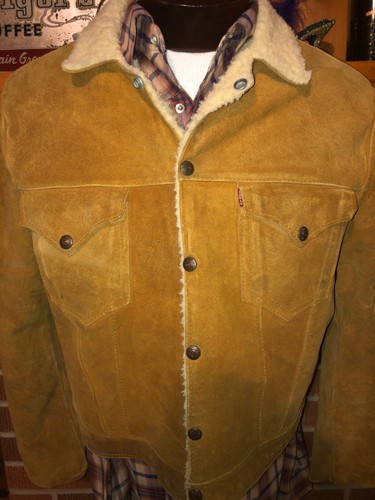 LEVI'S Vtg 1950s 60s SHORTHORN Leather Suede BIg C