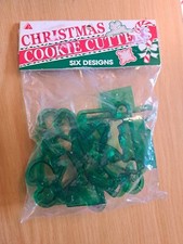 Vintage NOS Strzałka Plastikowa Zielona Przezroczysta Twardy plastik Boże Narodzenie Przecinarki do ciasteczek...