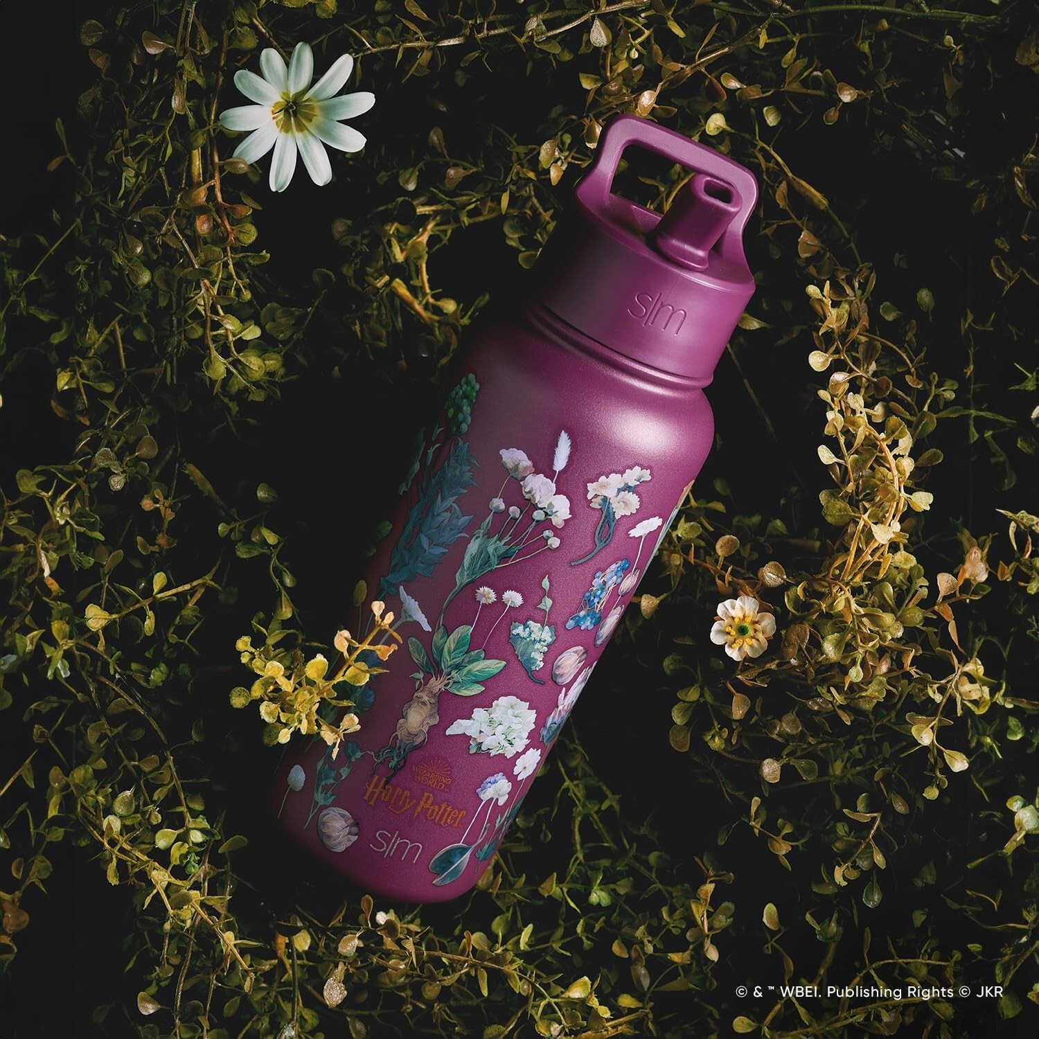 SHIRMDIY 18 Oz Insulated Water Bottle – Purple Butterfly Design, Stainless Steel, Double Wall, With Straw 1 thumbnail image