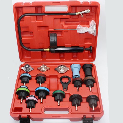 18pcs Radiator & Coolant Pressure Tester Cooling System Pressure Tester Kit new - Foto 2 di 10
