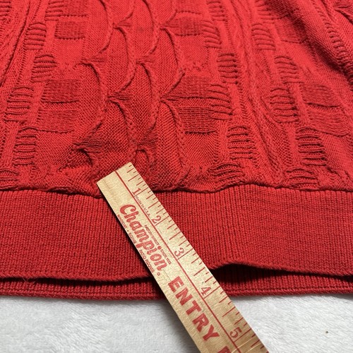 Vintage 90s Coogi 3D Textured Knit Red Sweater Short Sleeves Size XL - Picture 14 of 21