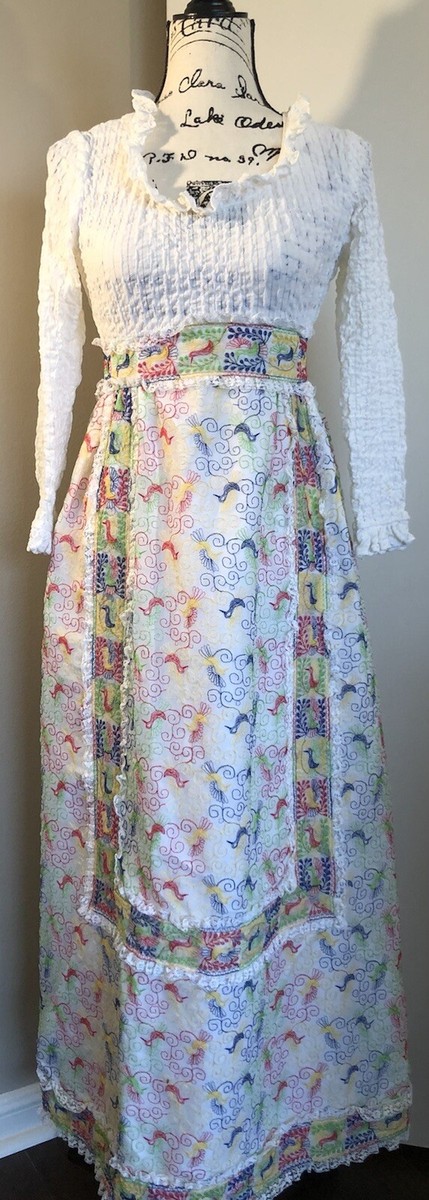vintage festival dress Handmade Cotton Unicorn & Pegasus Print full Swing Dress