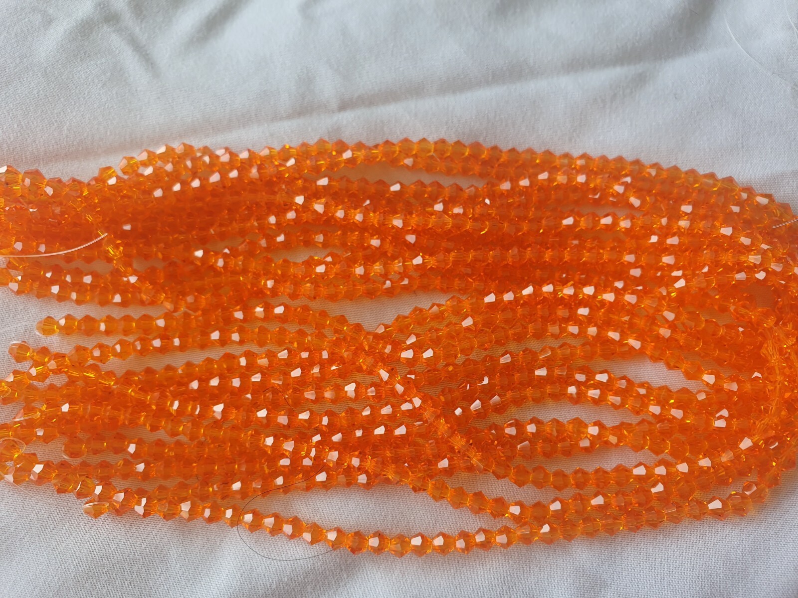 Joblot 10 strings (1000 beads) 4mm orange colour Bicone Crystal beads new item