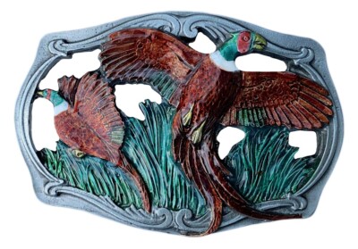 Flying Pheasants Cut Out Gürtelschnalle in Präsentationsbox