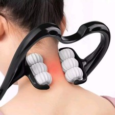 Neck Massager Point Neck Roller Neckbud Massage Roller Shoulder Relaxer Black