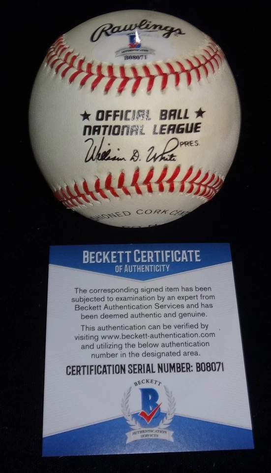 DAVEY DAVE WILLIAMS 54 WS 1954 WORLD SERIES CHAMPION SIGNED BASEBALL BAS BECKETT - Image 3 of 3