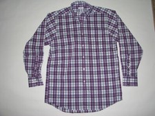 IZOD Classic Fit Stretch Casual Shirt Purple Plaid Men's 15-15 1/2 32/33 M NWOT