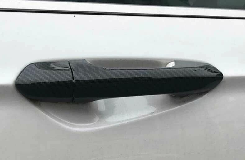 Cubierta de manija de puerta lateral exterior de fibra de carbono para Ford Mondeo Fusion 2013-20 Foto 4 de 4