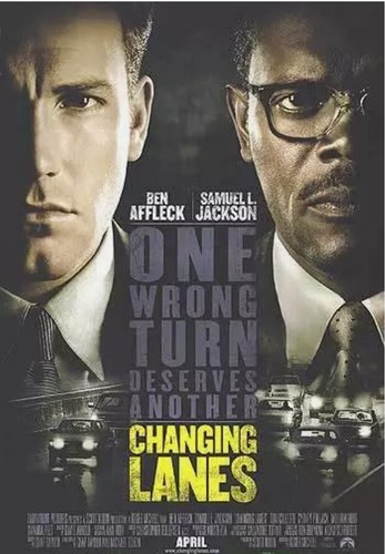 Original CHANGING LANES MOVIE POSTER D/S 27x40 BEN AFFLECK SAMUEL L JACKSON