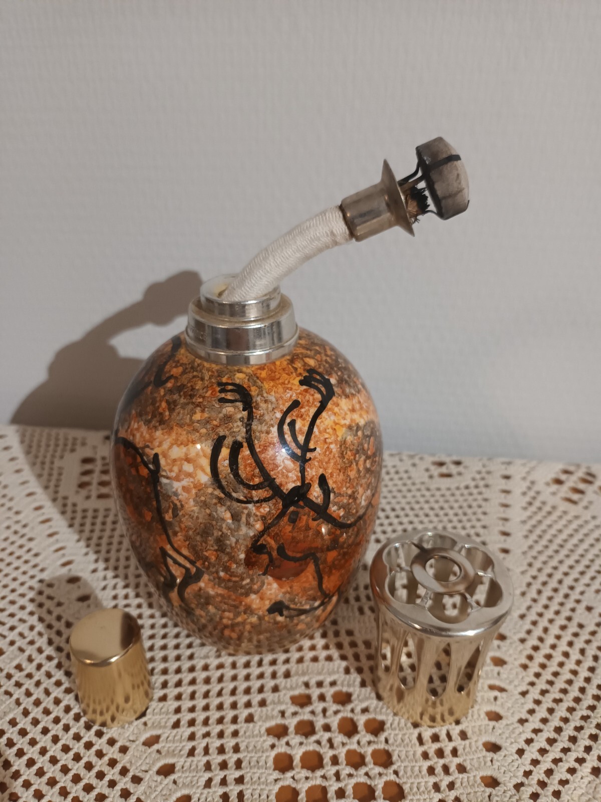 Lampe Berger De La Grotte De Lascaux - Signée Gehel - Ancienne