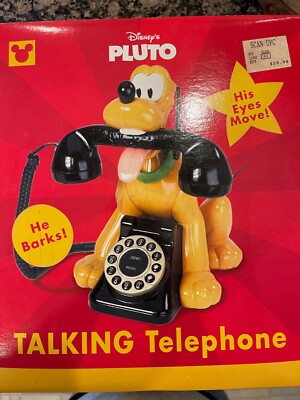 Vintage Disney ''Pluto'' Talking Telephone - New