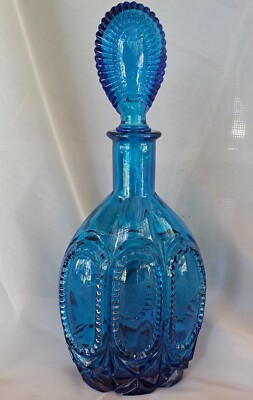 Emploi Blue Mardi Gras Genie Bottle Decanter 