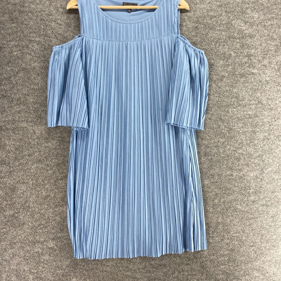 Vestido Luxology Mujer 8 Azul Cambio Corto Forrado Hombro Frío Manga 3/4 Plisado Foto 4 de 4