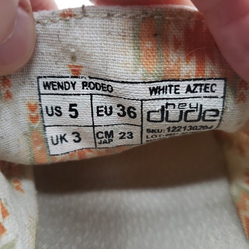 Hey Dude Wendy Rodeo Women's US 5 Embroidered Aztec Turquoise Orange Peach - Picture 14 of 16