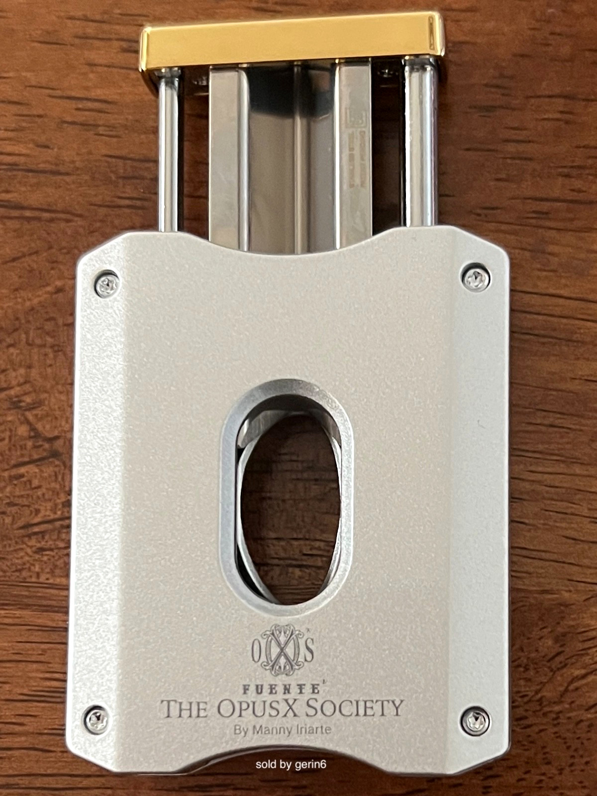 Elie Bleu Fuente Opus X, Gold N Bullet V-Cut Cigar Cutter, Silver, EBC5512, NIB