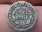 1849/6 9 Over Widely Placed 6  Overdate Seated Liberty Half Dime- Fine Details