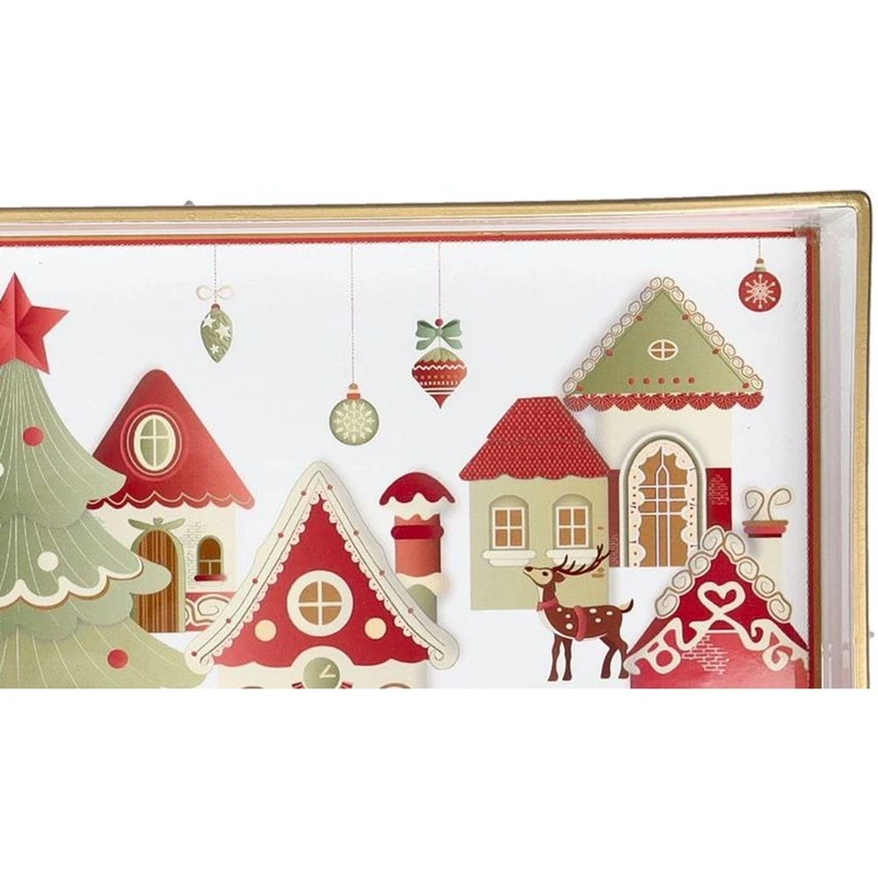 Vassoio Cabaret Natale 34x19 cm BRANDANI Villaggio in Festa Rettangolare Dolci, fotografia 3 di 9