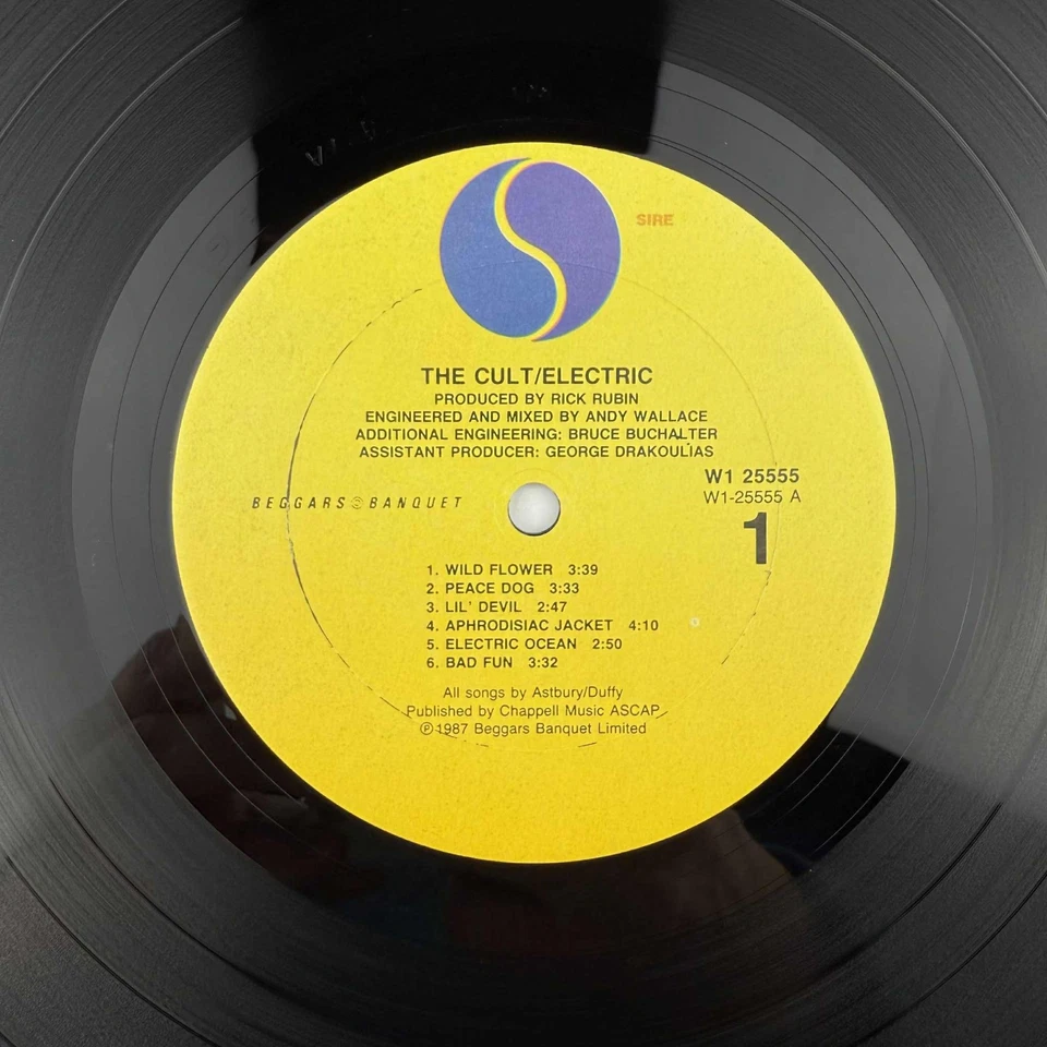 The Cult Electric vinyl record LP 80s Classic Rock Sire Heavy Metal 1987 EX - Imagem 3 de 4